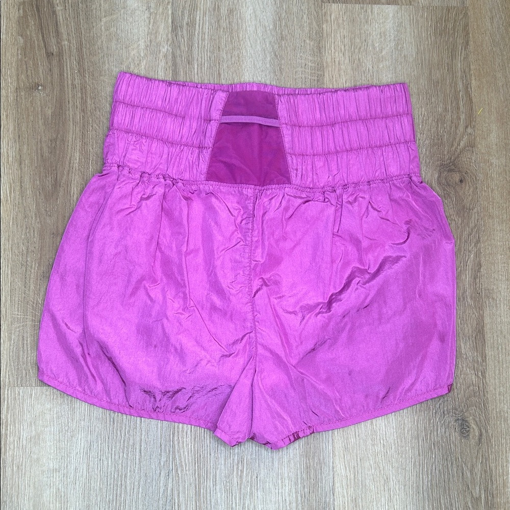 FP Movement by Free People Hot Pink Smocked Waist Athletic Shorts - Picture 4 of 6